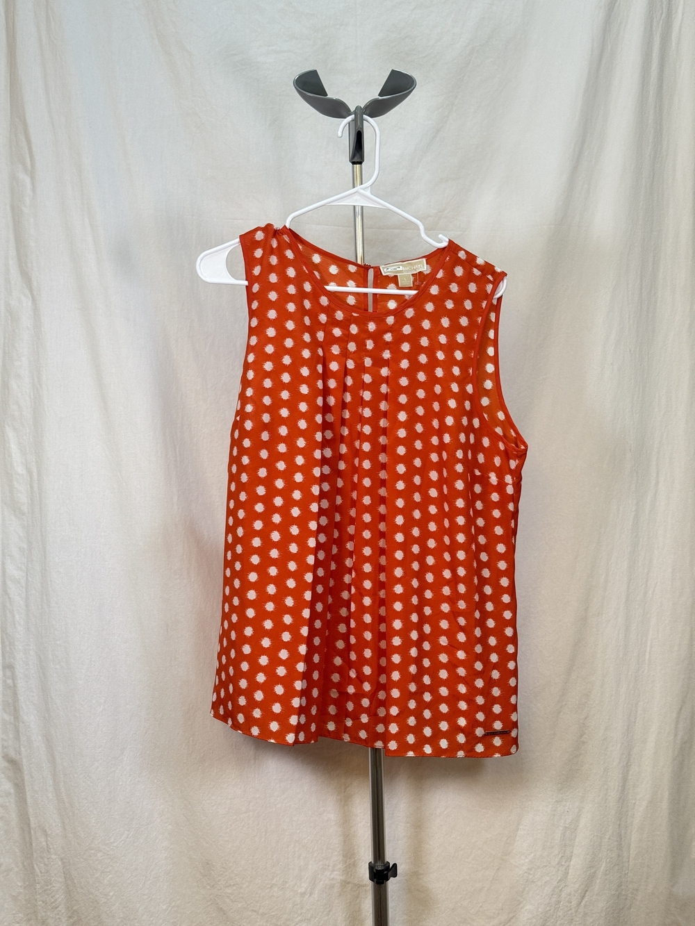 Michael Kors Red Polka Dot Sleeveless Top sz L